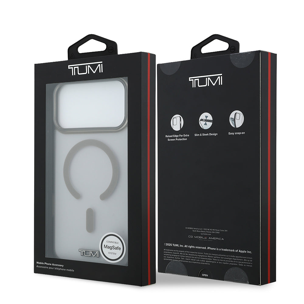 TUMI iPhone 17 Pro Max Orjinal Lisanslı M-safe Şarj Özellikli Buzlu Transparan Kılıf