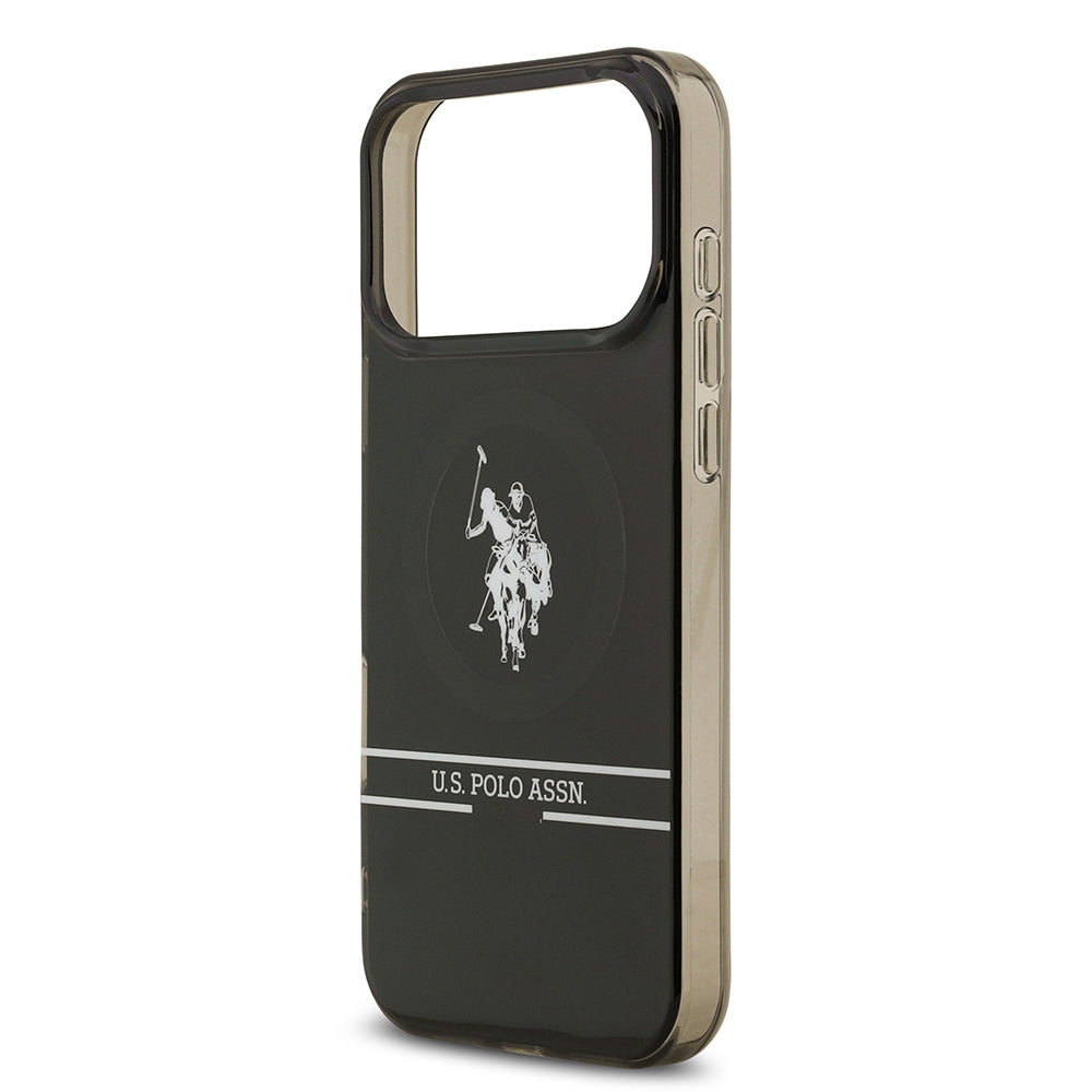 U.S. Polo Assn. iPhone 17 Pro Max Orjinal Lisanslı M-safe Şarj Özellikli IML Double Horse Stripe Logolu Kılıf
