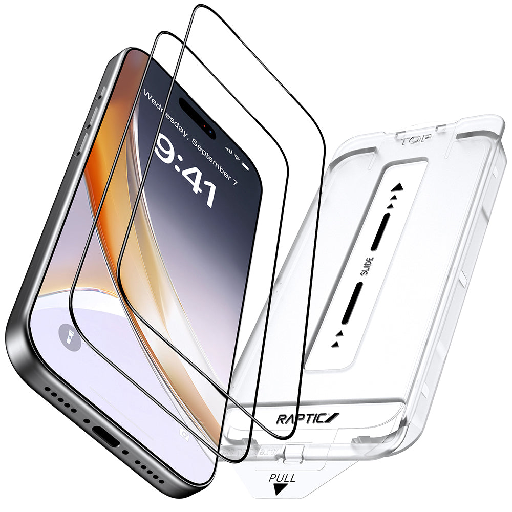 Raptic Air Glass iPhone 17 Pro Max 2.5D Ekran Koruyucu 2 Adet + Kolay Uygulama Aparatlı