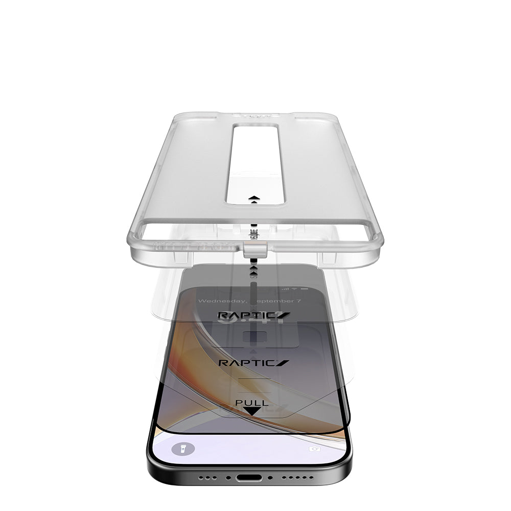 Raptic Air Glass iPhone 17 Pro Max 2.5D Privacy Hayalet Ekran Koruyucu 2 Adet + Kolay Uygulama Aparatlı