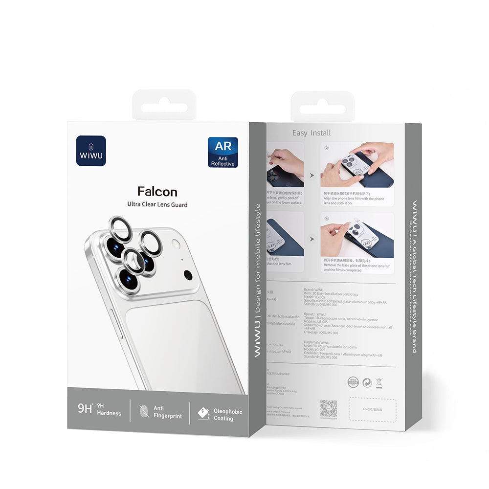 Wiwu LG-005 Falcon Anti Reflective iPhone 17 Pro Max Çizilmeye Karşı Dayanıklı Safir Kamera Lens Koruyucu