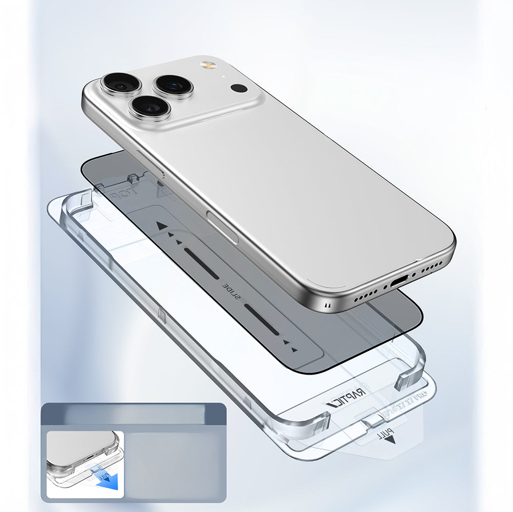 Raptic Air Glass iPhone 17 2.5D Privacy Hayalet Ekran Koruyucu 2 Adet + Kolay Uygulama Aparatlı