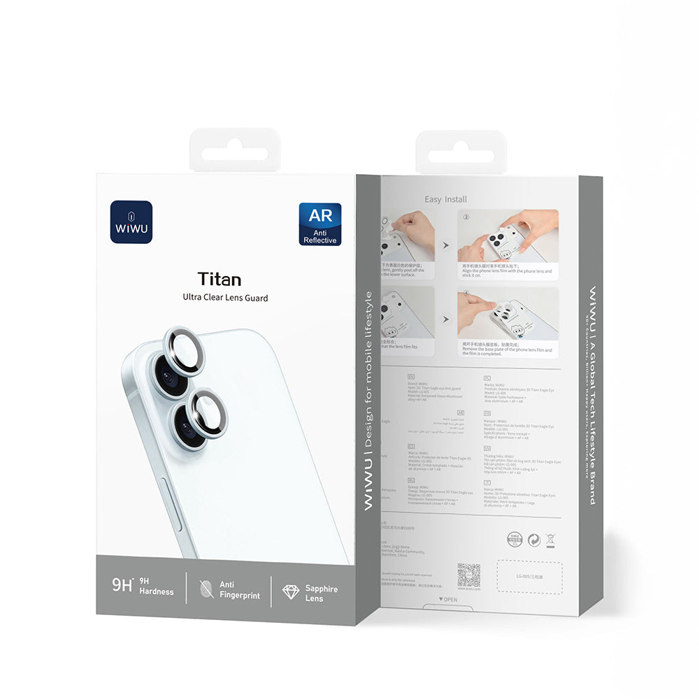 Wiwu LG-005 Falcon Anti Reflective iPhone 17 Çizilmeye Karşı Dayanıklı Safir Kamera Lens Koruyucu