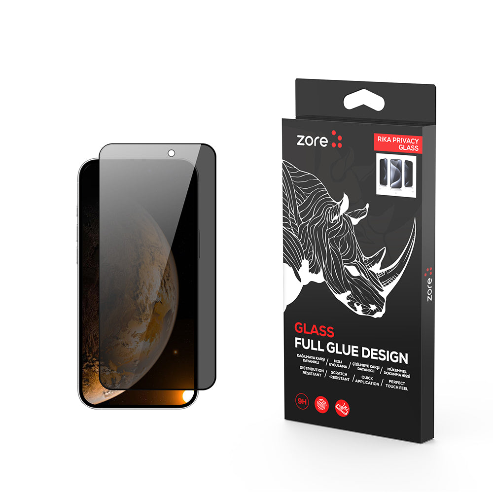 Cepax iPhone 17 Rika Premium Privacy Temperli Cam Ekran Koruyucu