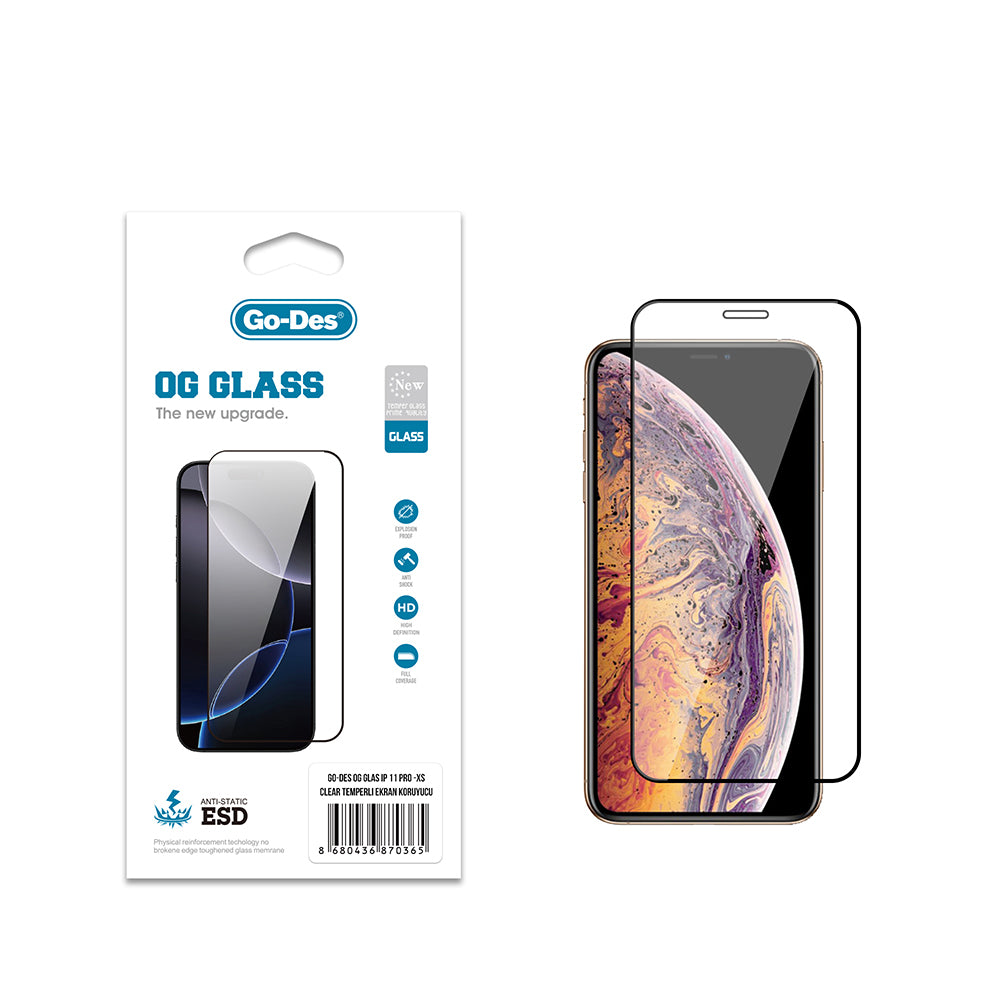 Go Des OG Glass iPhone XS 5.8 Antistatik Temperli Cam Ekran Koruyucu