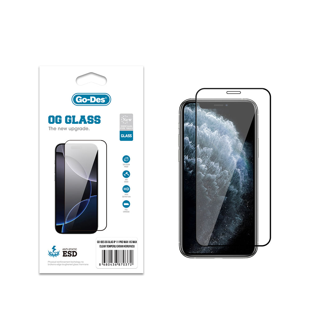 Go Des OG Glass iPhone XS Max 6.5 Antistatik Temperli Cam Ekran Koruyucu