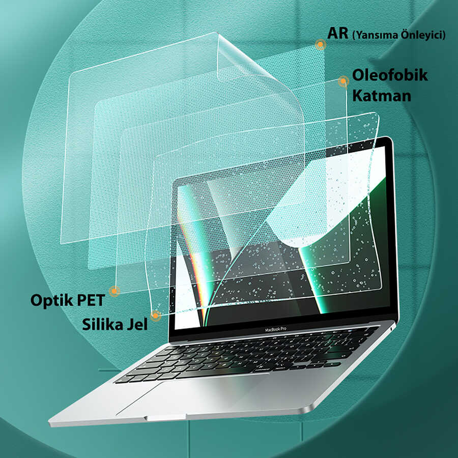 Benks Macbook 13' Pro Touch Bar A1706 AR (Anti Reflective) Yansıma Önleyici Ekran Koruyucu