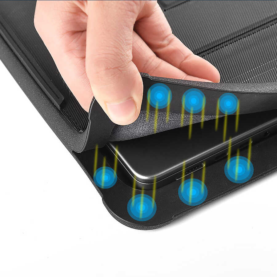 Macbook 16.2' 2021 Wiwu Defender Stand Case Taşınabilir Standlı Magnetik PU Laptop Çantası - 13