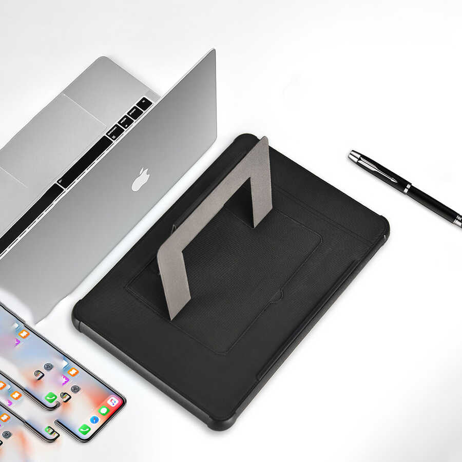 Macbook 16.2' 2021 Wiwu Defender Stand Case Taşınabilir Standlı Magnetik PU Laptop Çantası - 6