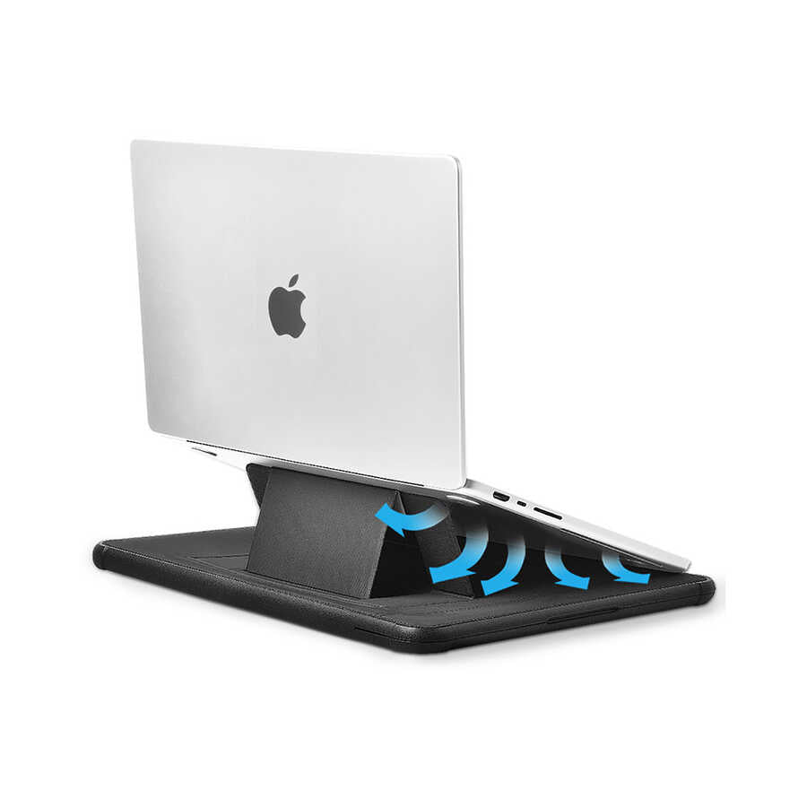 Macbook 16.2' 2021 Wiwu Defender Stand Case Taşınabilir Standlı Magnetik PU Laptop Çantası - 8