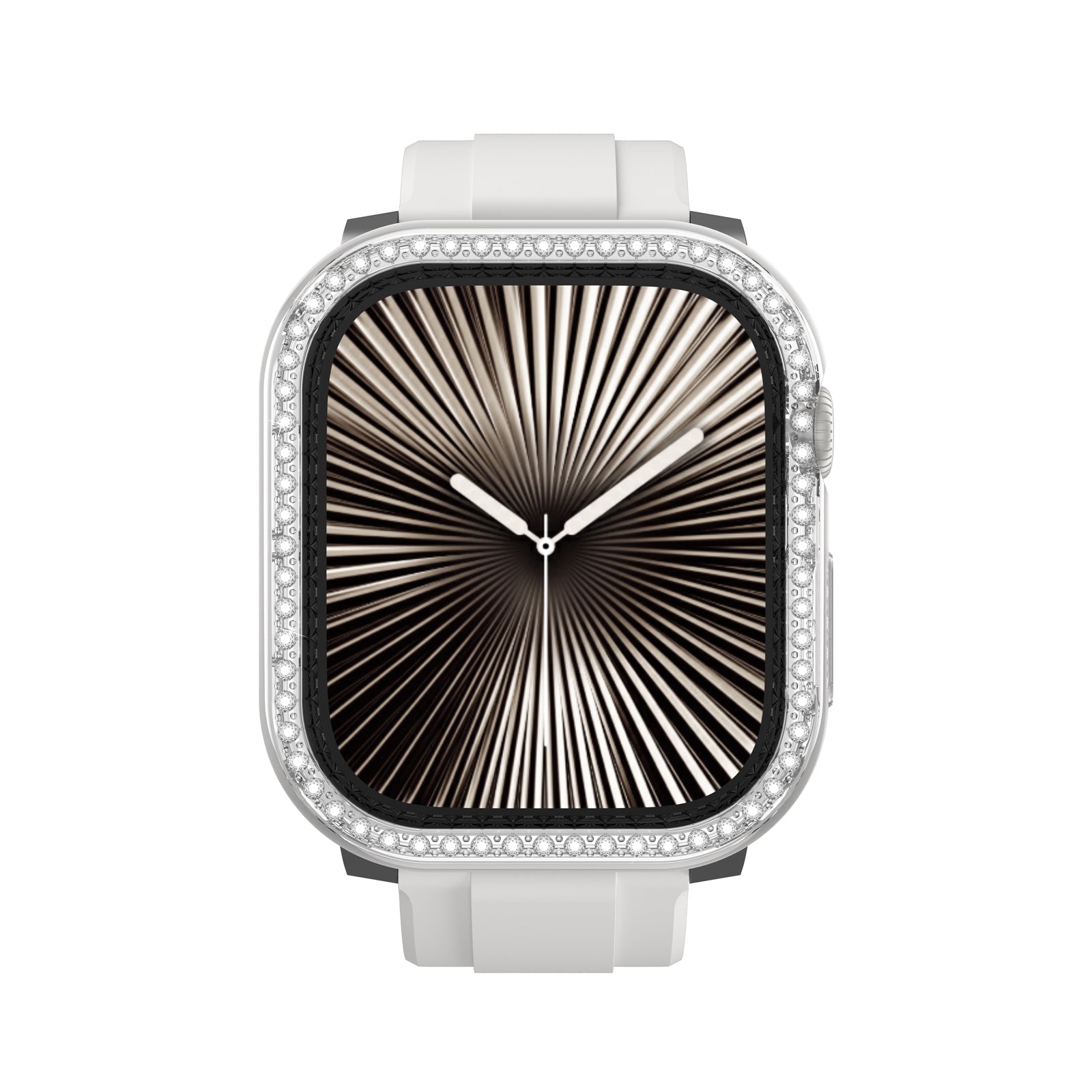 Amazingthing Gleam Fit FullGuard Watch 10 42mm Taşlı Sert PC Kasa ve Ekran Koruyucu