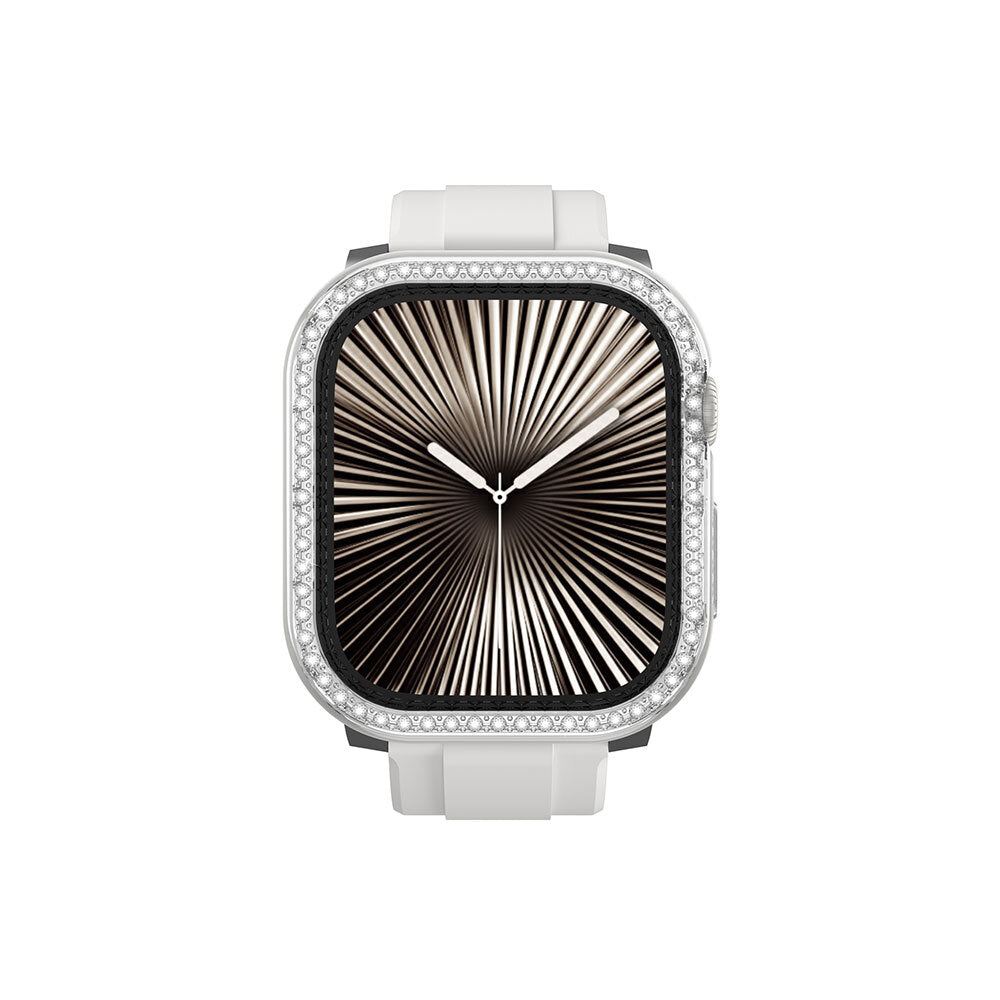Amazingthing Gleam Fit FullGuard Watch 10 42mm Taşlı Sert PC Kasa ve Ekran Koruyucu