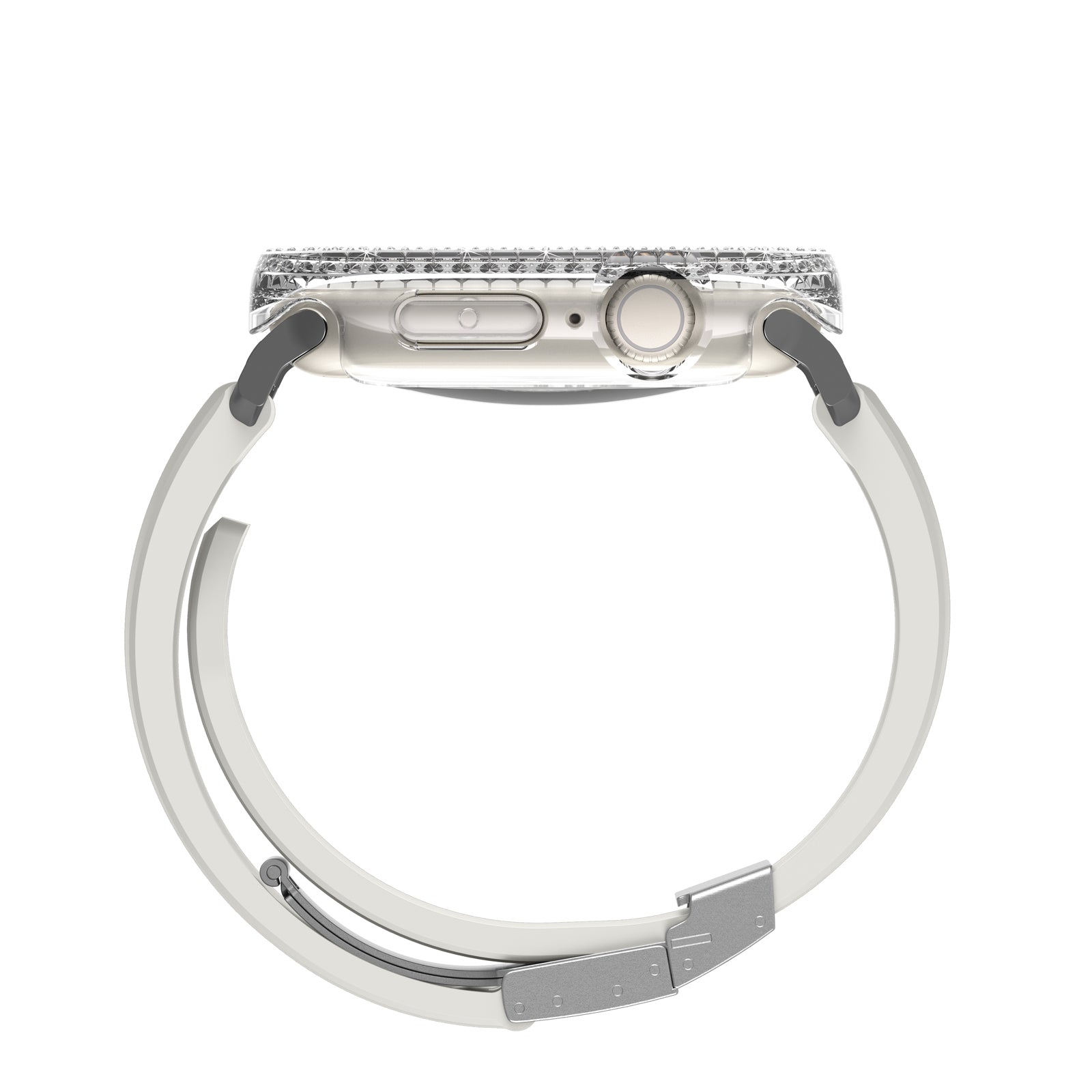 Amazingthing Gleam Fit FullGuard Apple Watch 10 46mm Taşlı Sert PC Kasa ve Ekran Koruyucu
