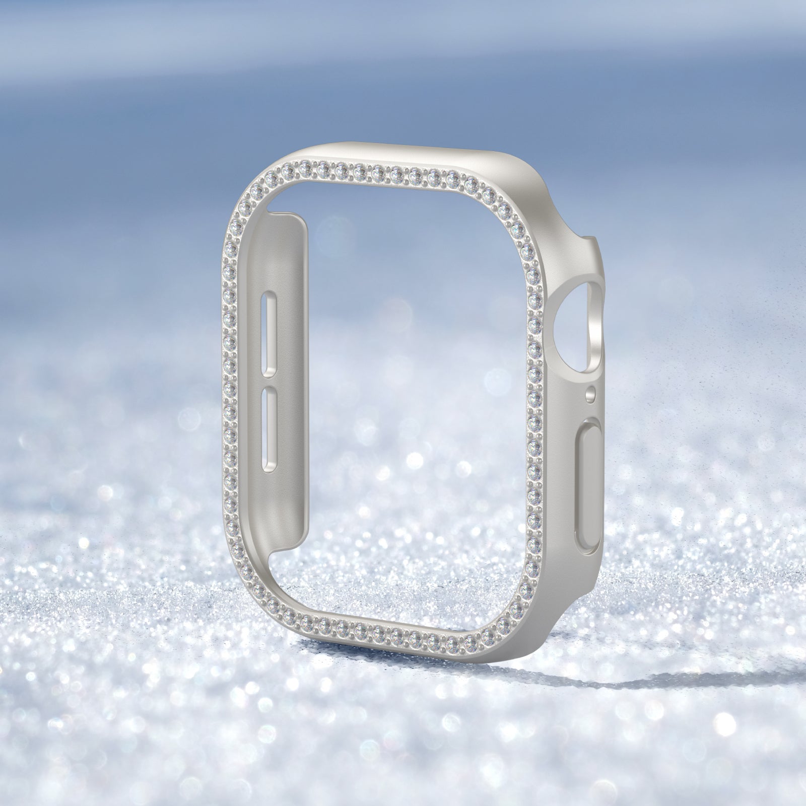 Amazingthing Gleam Fit FullGuard Apple Watch 10 46mm Taşlı Sert PC Kasa ve Ekran Koruyucu