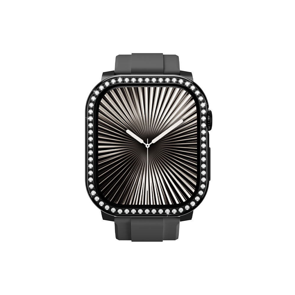 Amazingthing Gleam Fit FullGuard Apple Watch 10 46mm Taşlı Sert PC Kasa ve Ekran Koruyucu
