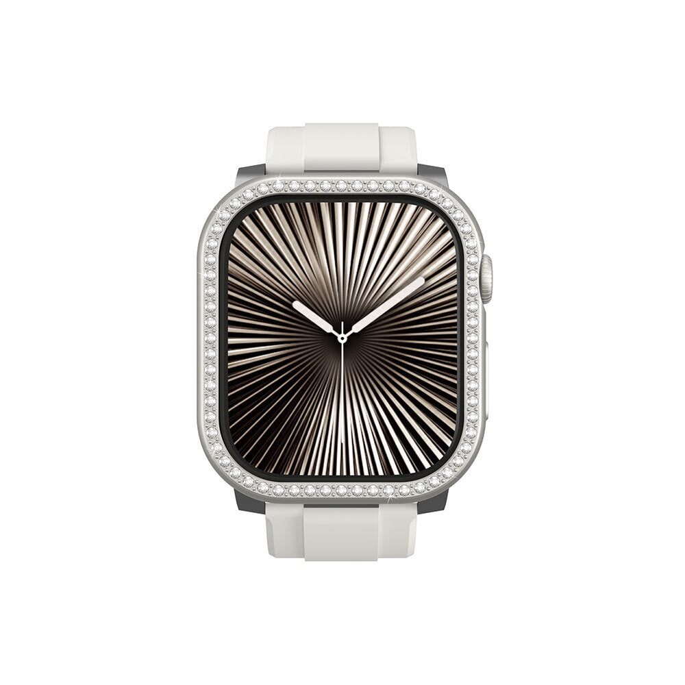 Amazingthing Gleam Fit FullGuard Apple Watch 10 46mm Taşlı Sert PC Kasa ve Ekran Koruyucu