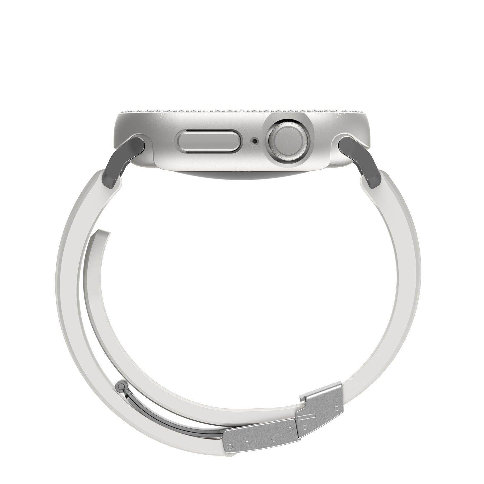 Amazingthing Gleam Fit FullGuard Apple Watch 10 46mm Taşlı Sert PC Kasa ve Ekran Koruyucu