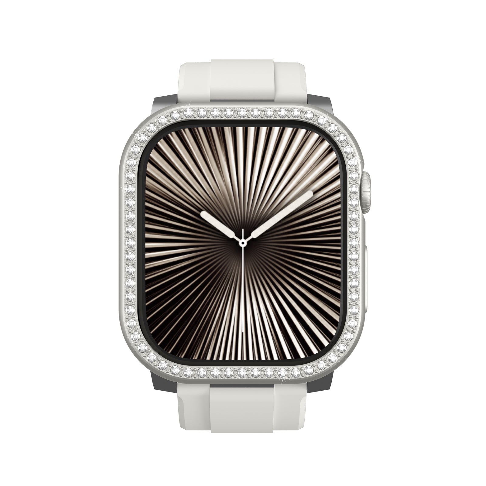 Amazingthing Gleam Fit FullGuard Apple Watch 10 46mm Taşlı Sert PC Kasa ve Ekran Koruyucu