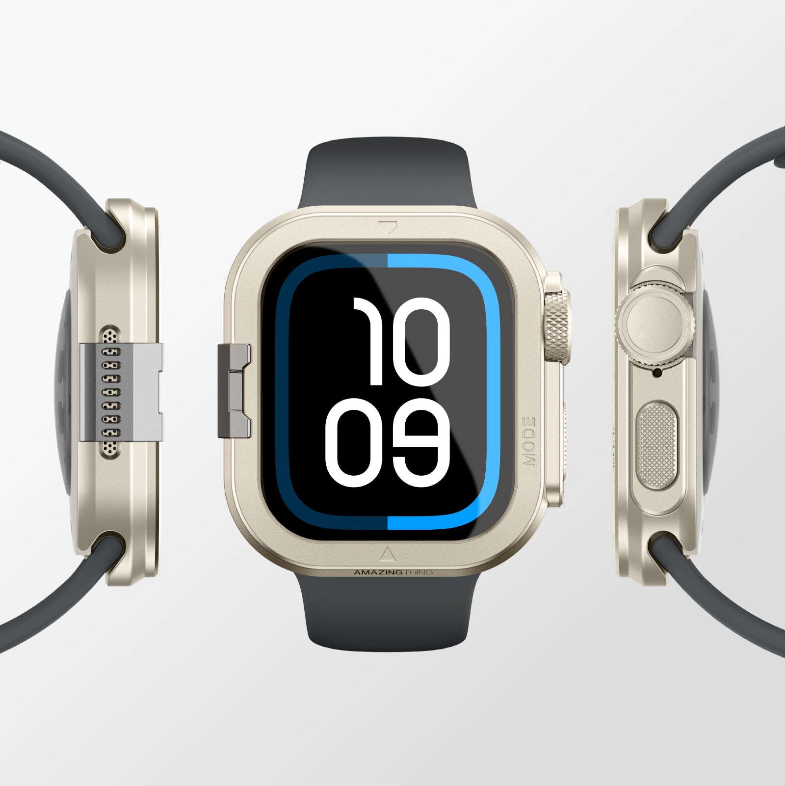 Amazingthing Premium Armor Fit FullGuard Apple Watch 10 46mm Metal Kasa ve Ekran Koruyucu