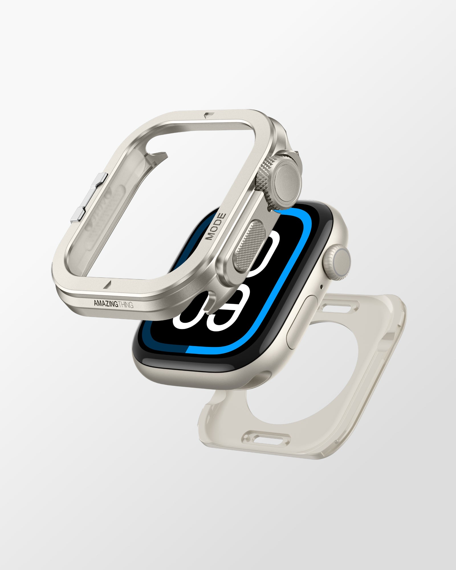 Amazingthing Premium Armor Fit FullGuard Apple Watch 10 46mm Metal Kasa ve Ekran Koruyucu