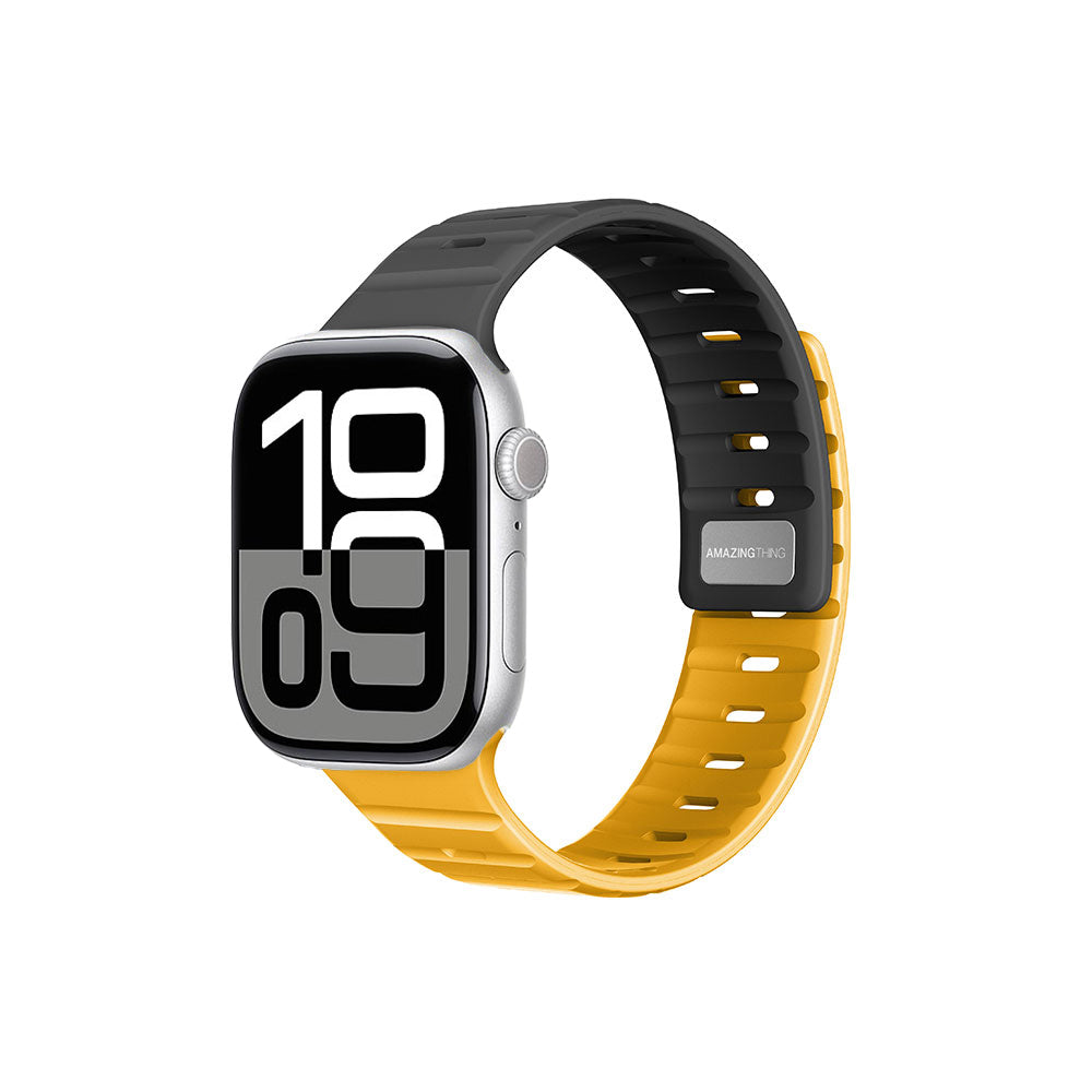 Amazingthing SilqLock Apple Watch 46mm Silikon Kordon Strap Kordon