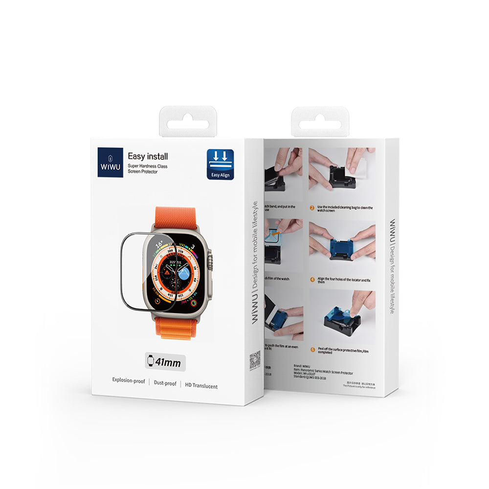 Wiwu JD-107 Apple Watch 10 46mm Easy Install Serisi HD Ekran Koruyucu Film + Kolay Uygulama Aparatı