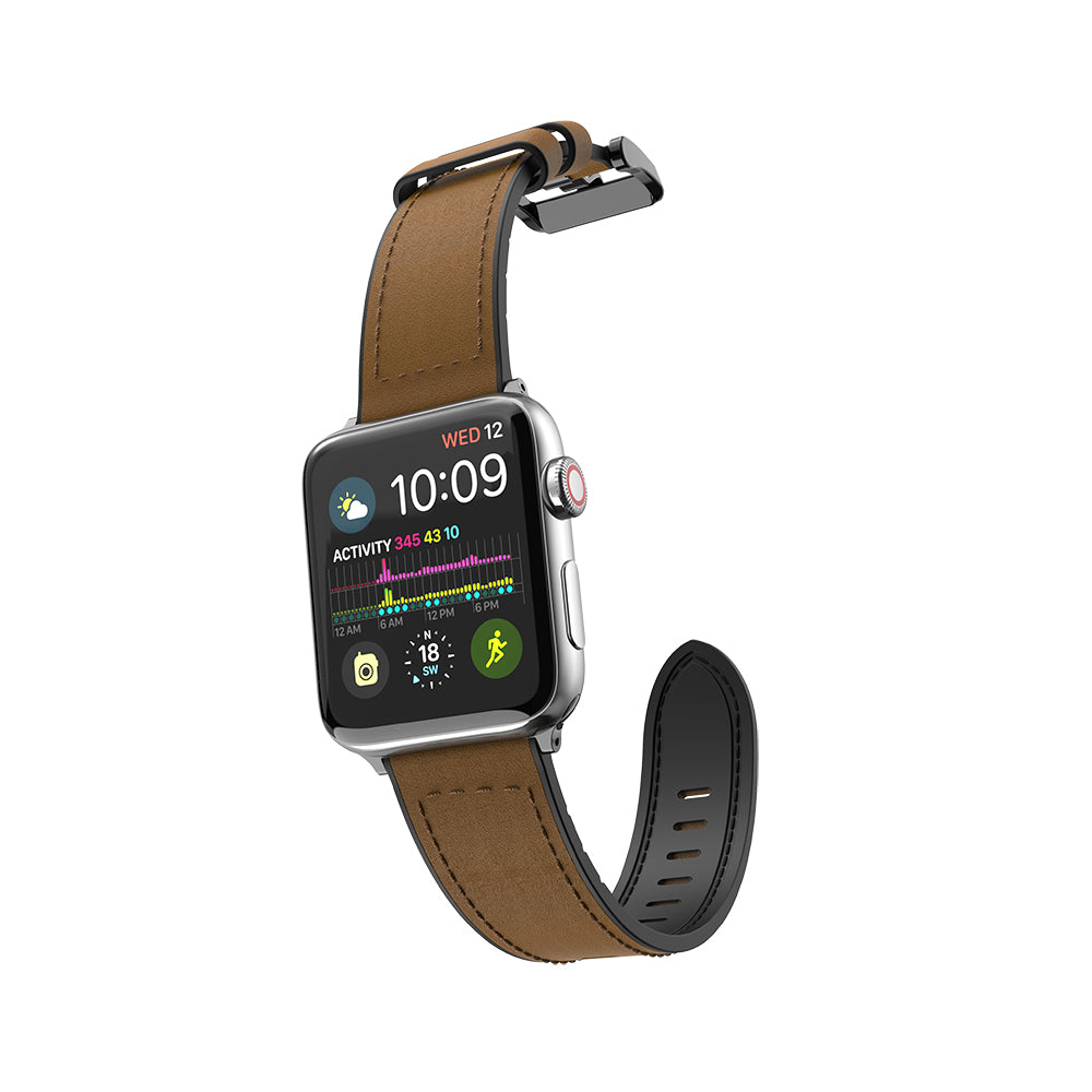 Raptic Hybrid Leather Serisi Apple Watch 38/40/41/42mm Uyumlu Deri Kordon