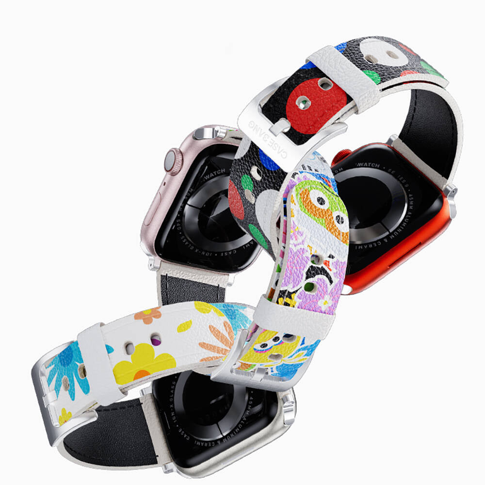 Casebang Sesame Street Serisi Apple Watch 42/44/45/46/49mm Deri Saat Kordon