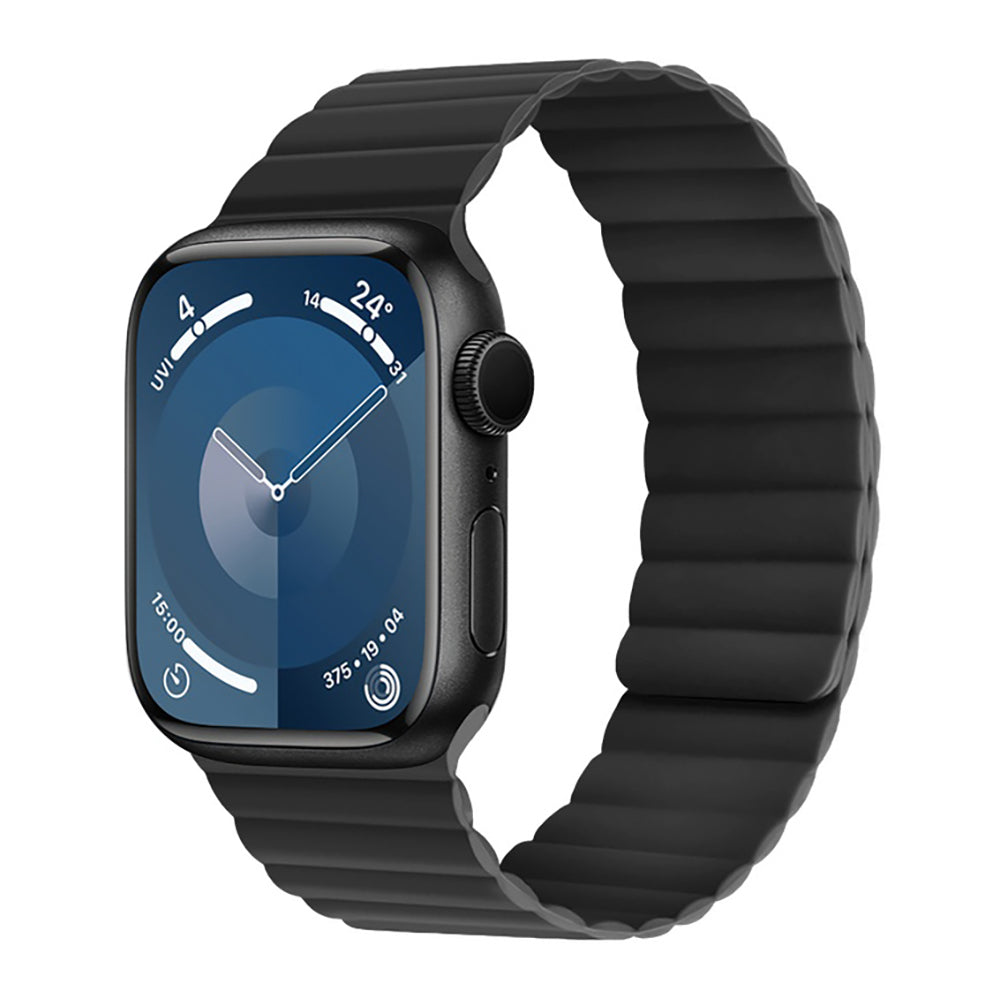 Raptic Apple Watch 42/44/45/46/49mm Uyumlu Magnetik Tak Çıkar Silikon Strap Kayış