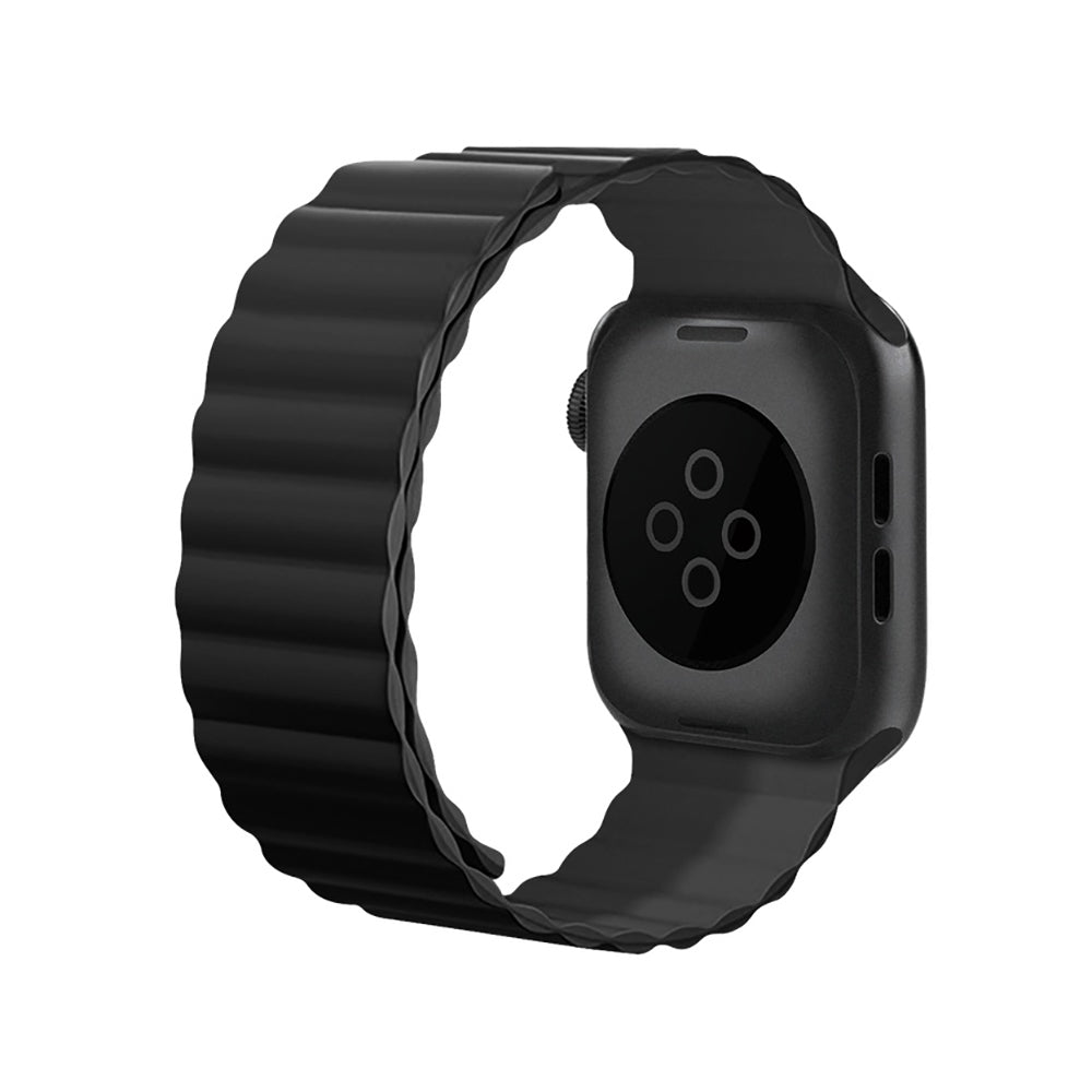 Raptic Apple Watch 42/44/45/46/49mm Uyumlu Magnetik Tak Çıkar Silikon Strap Kayış