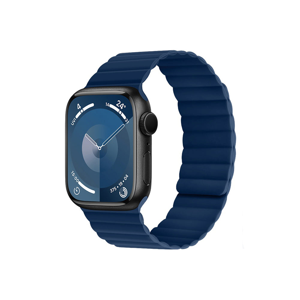 Raptic Apple Watch 42/44/45/46/49mm Uyumlu Magnetik Tak Çıkar Silikon Strap Kayış