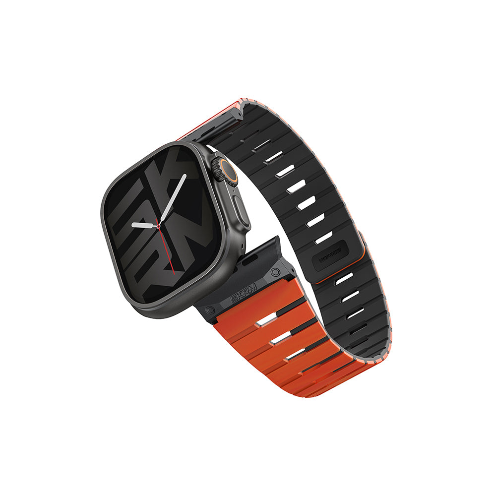 Skinarma Gemini Serisi Apple Watch 42/44/45/46/49mm Uyumlu TPU Magnetik Silikon Kordon
