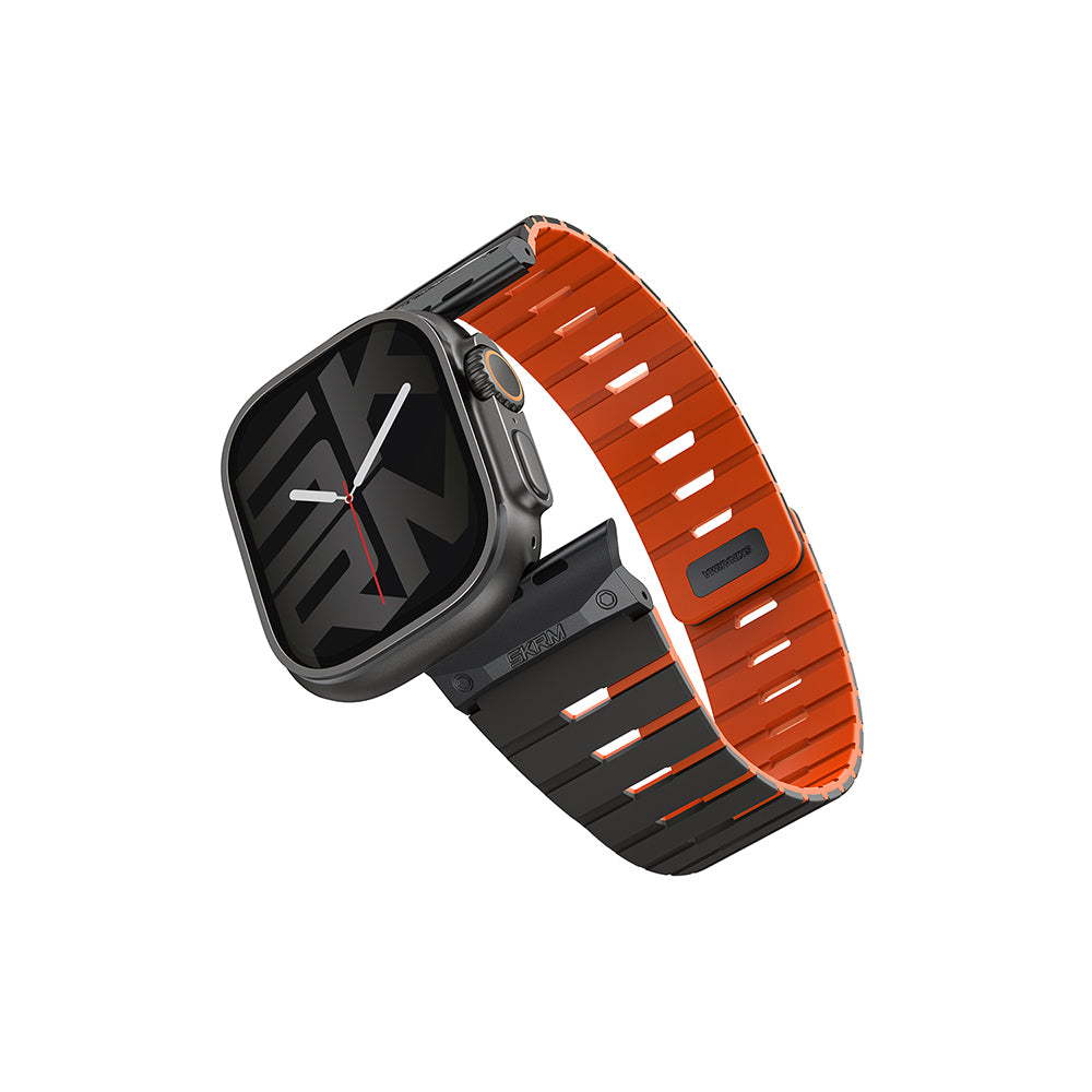 Skinarma Gemini Serisi Apple Watch 42/44/45/46/49mm Uyumlu TPU Magnetik Silikon Kordon