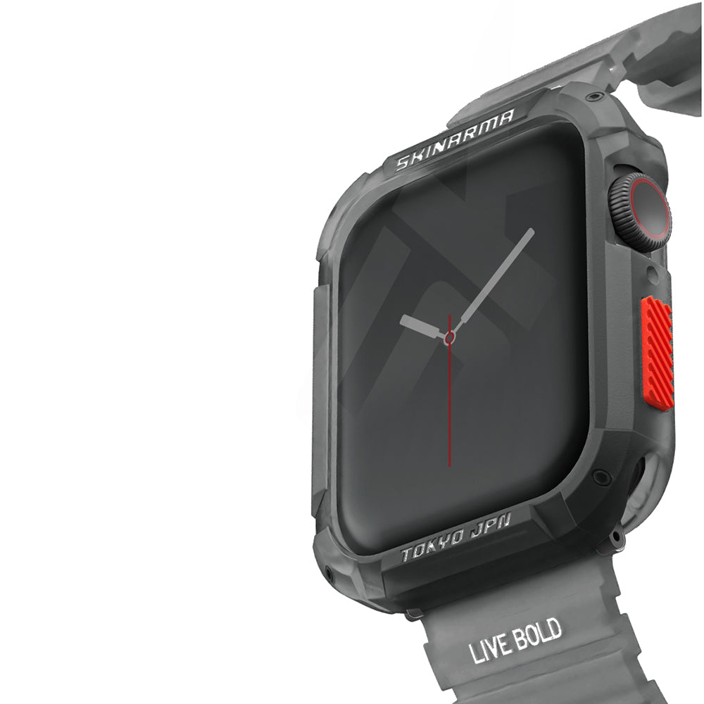 SkinArma Kurono Apple Watch 44mm/Watch 7 45mm Buzlu Tasarım Sert PC Kasa Koruyucu