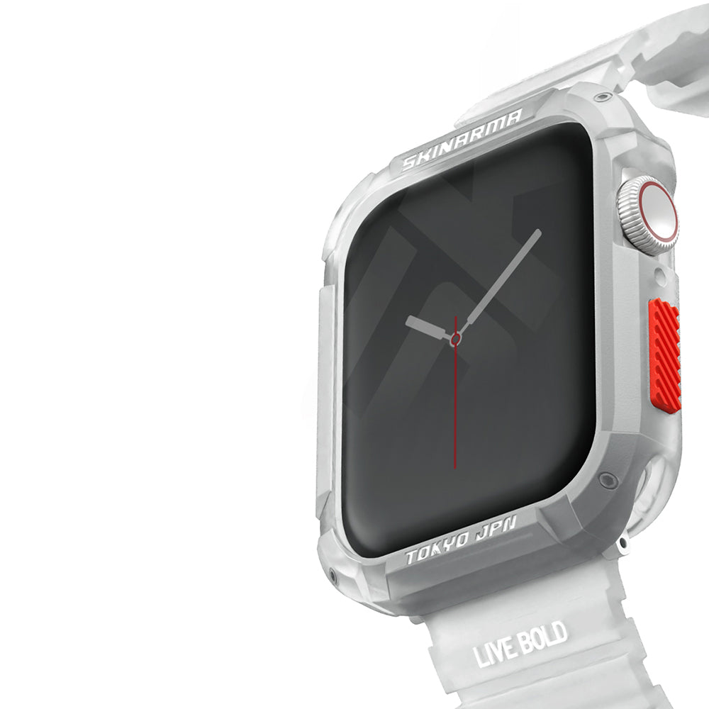 SkinArma Kurono Apple Watch 44mm/Watch 7 45mm Buzlu Tasarım Sert PC Kasa Koruyucu