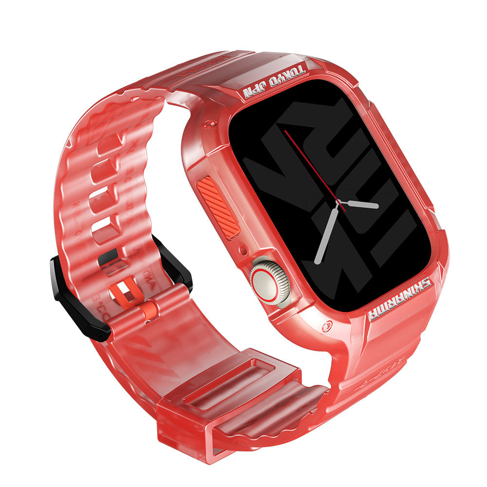 SkinArma Saido Apple Watch 42/44/45/46/49mm Sert PC Kasa Koruyuculu Silikon Kordon