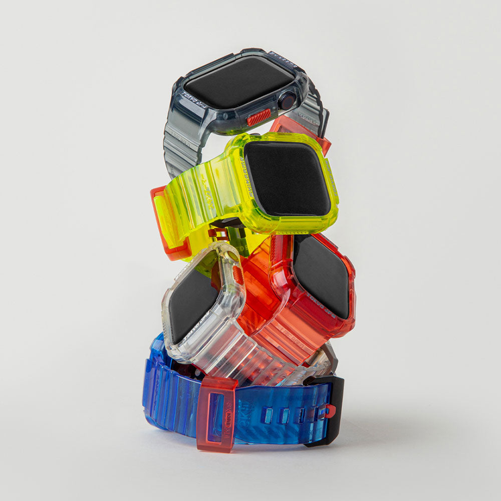 SkinArma Saido Apple Watch 42/44/45/46/49mm Sert PC Kasa Koruyuculu Silikon Kordon