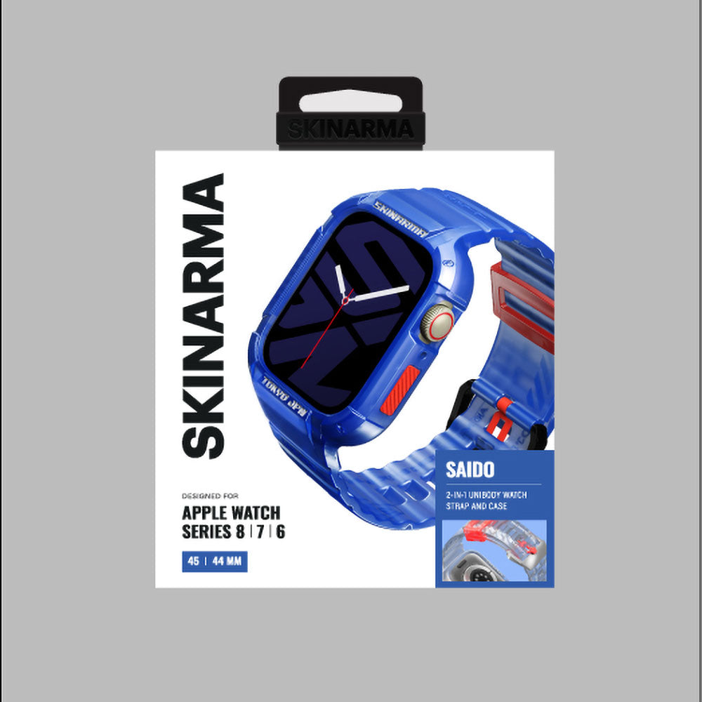 SkinArma Saido Apple Watch 42/44/45/46/49mm Sert PC Kasa Koruyuculu Silikon Kordon