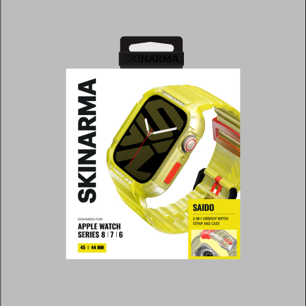 SkinArma Saido Apple Watch 42/44/45/46/49mm Sert PC Kasa Koruyuculu Silikon Kordon