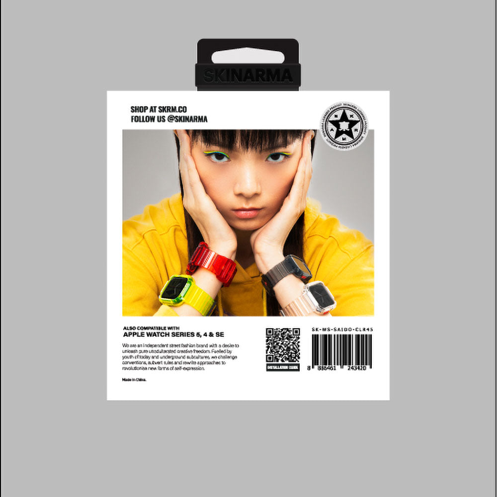 SkinArma Saido Apple Watch 42/44/45/46/49mm Sert PC Kasa Koruyuculu Silikon Kordon