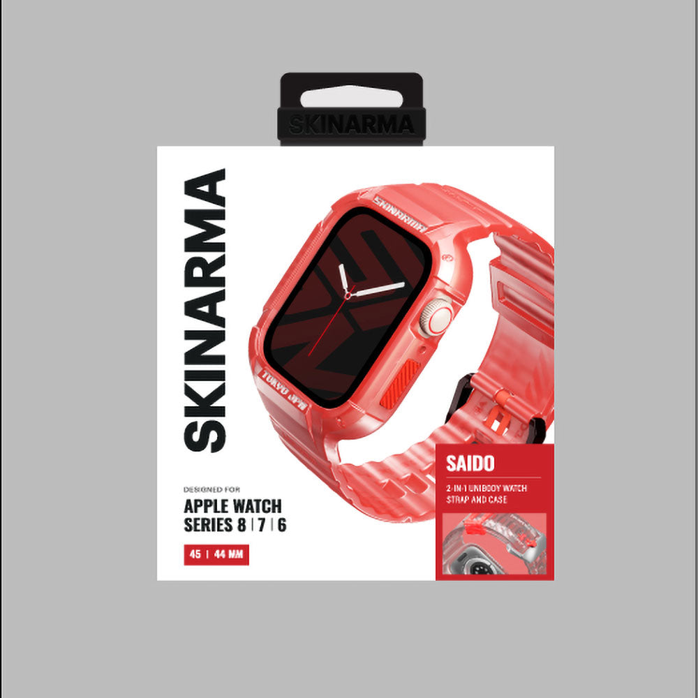 SkinArma Saido Apple Watch 42/44/45/46/49mm Sert PC Kasa Koruyuculu Silikon Kordon