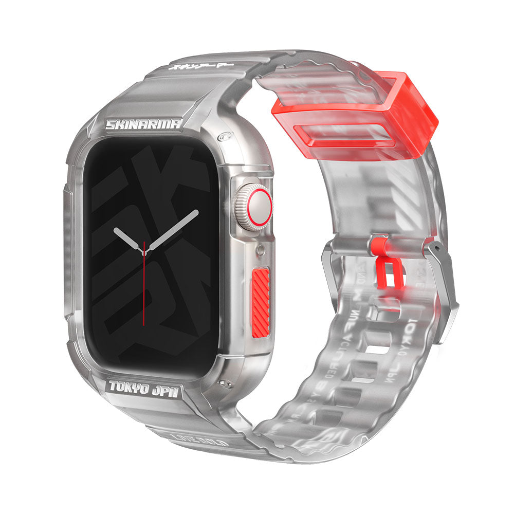 SkinArma Saido Apple Watch 42/44/45/46/49mm Sert PC Kasa Koruyuculu Silikon Kordon