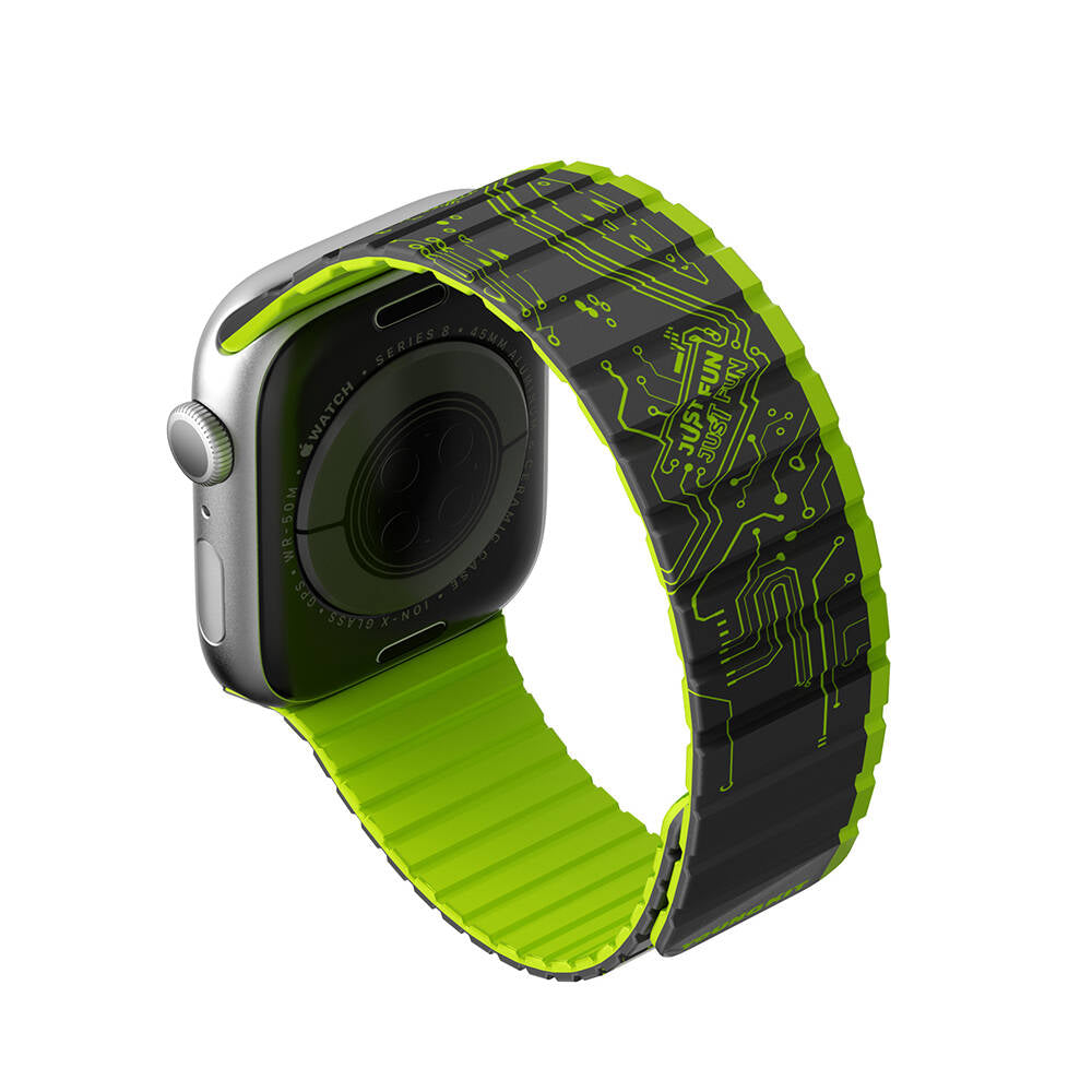 Youngkit Technological Apple Watch 7 41mm Kordon Magnetik Tak Çıkar Silikon Strap Kayış - 1