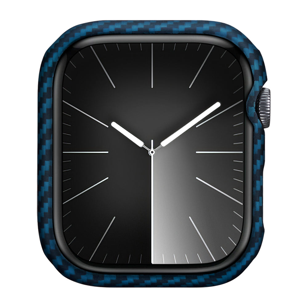 Pitaka Air Case Apple Watch 7 45mm 600D Aramid Fiber Classic Serisi Black-Blue Twill Kasa Koruyucu