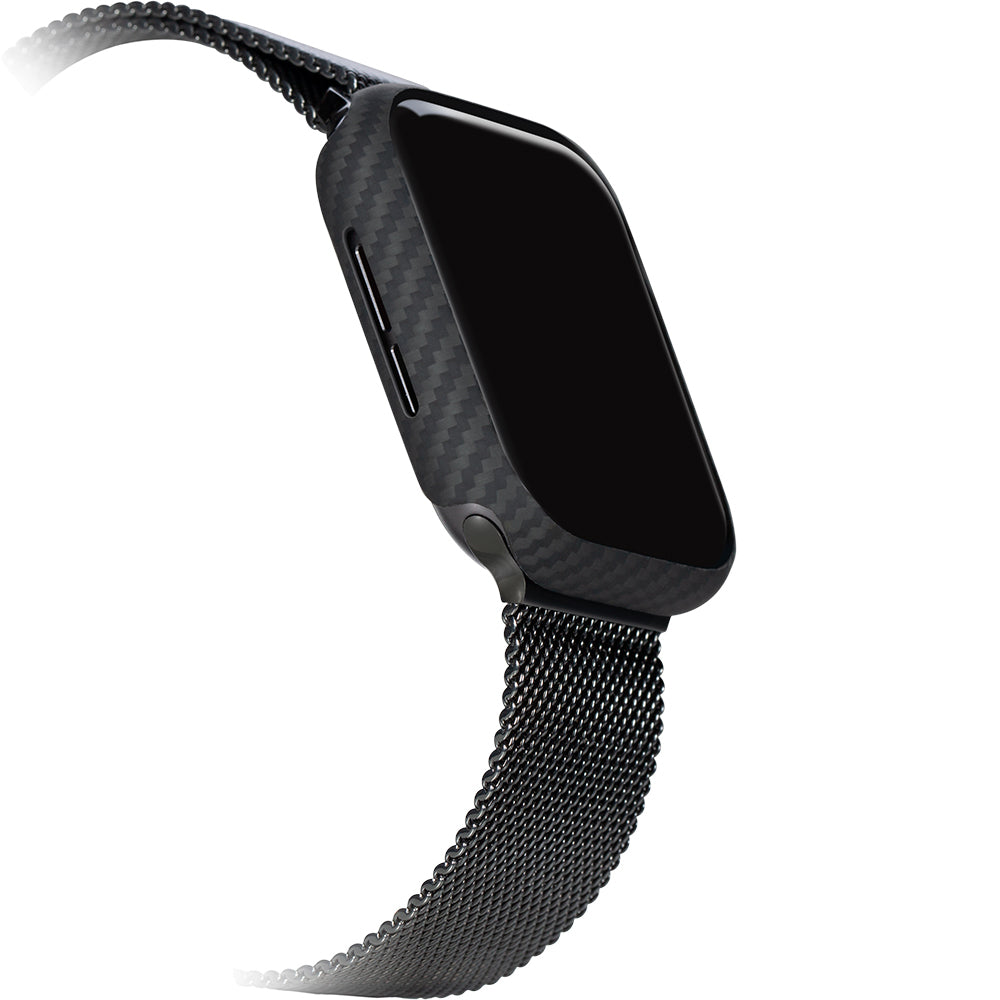 Pitaka Air Case Apple Watch 7 45mm 600D Aramid Fiber Classic Serisi Black-Grey Twill Kasa Koruyucu