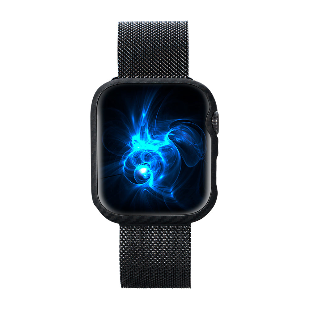 Pitaka Air Case Apple Watch 7 45mm 600D Aramid Fiber Classic Serisi Black-Grey Twill Kasa Koruyucu