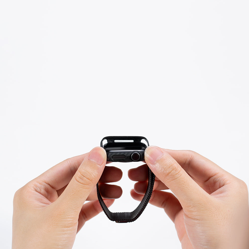 Pitaka Air Case Apple Watch 7 45mm 600D Aramid Fiber Classic Serisi Black-Grey Twill Kasa Koruyucu