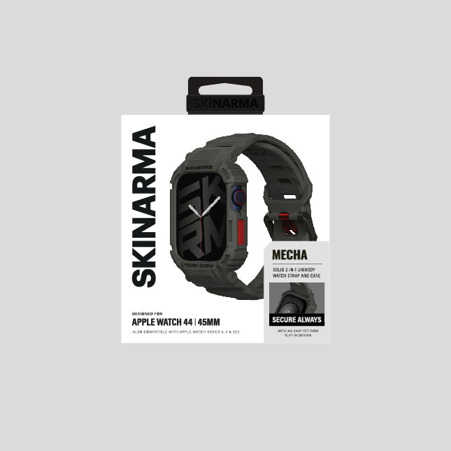 Skinarma Mecha Apple Watch 7 45mm 2in1 TPU Kasa Koruyucu + Silikon Kordon