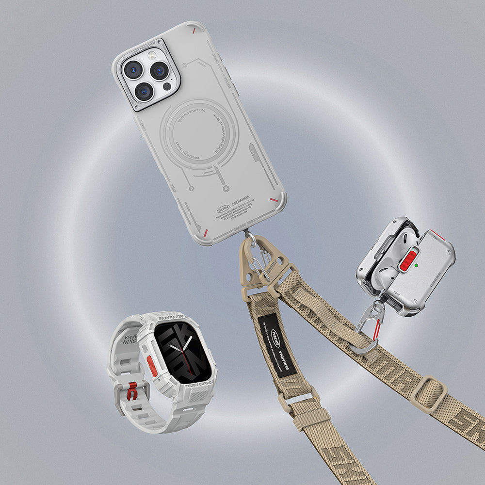 Skinarma Mecha Apple Watch 7 45mm 2in1 TPU Kasa Koruyucu + Silikon Kordon