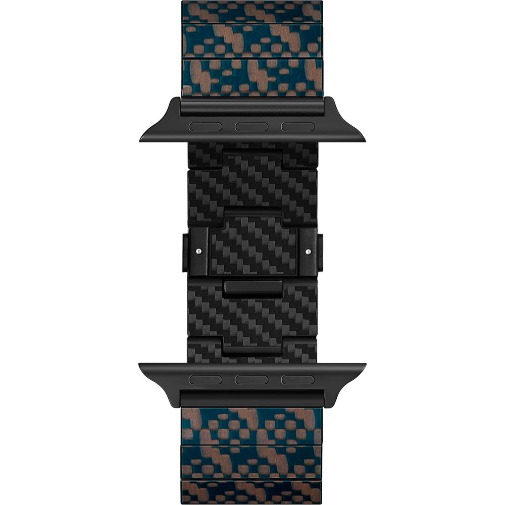 Pitaka Dreamland ChromaCarbon Serisi Tüm Apple Watch Modelleriyle Uyumlu Aramid Fiber ve Karbon Fiber Stairs Universal Kordon